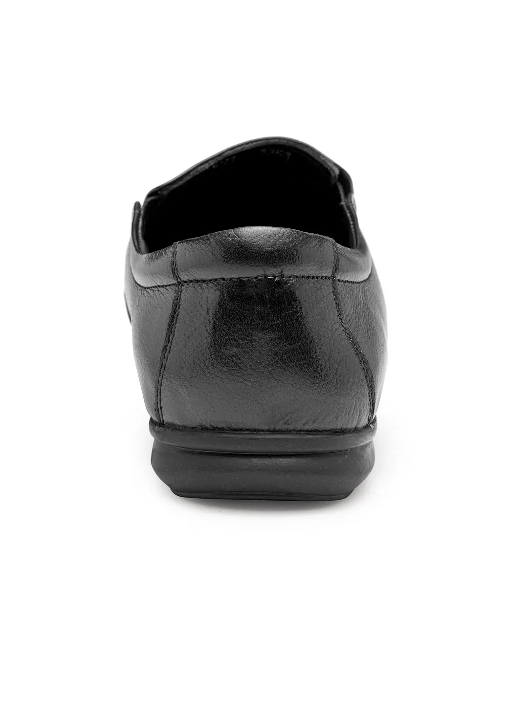 Teakwood Men Black Genuine Leather Formal Slip-Ons Cute Slip On Shoes