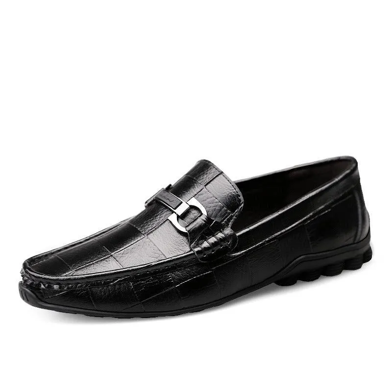 Newest Men Shoes Leather Genuine Casual Loafers Men Ferragamo Alligator Loafers