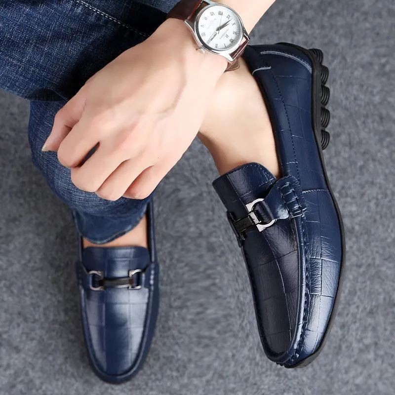 Newest Men Shoes Leather Genuine Casual Loafers Men Chunky Tassel Loafers