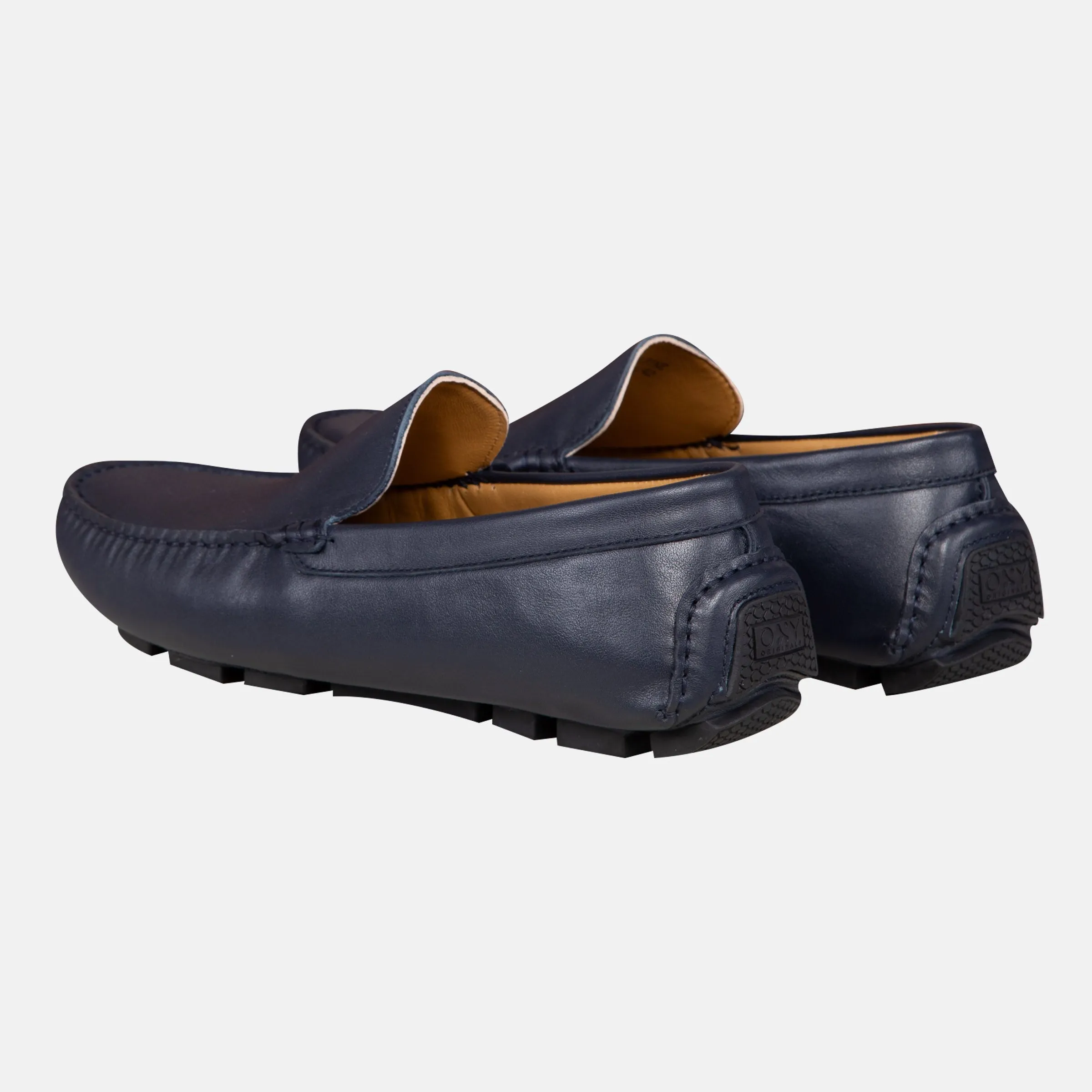 ALPINE Navy Blue Pierced Loafers