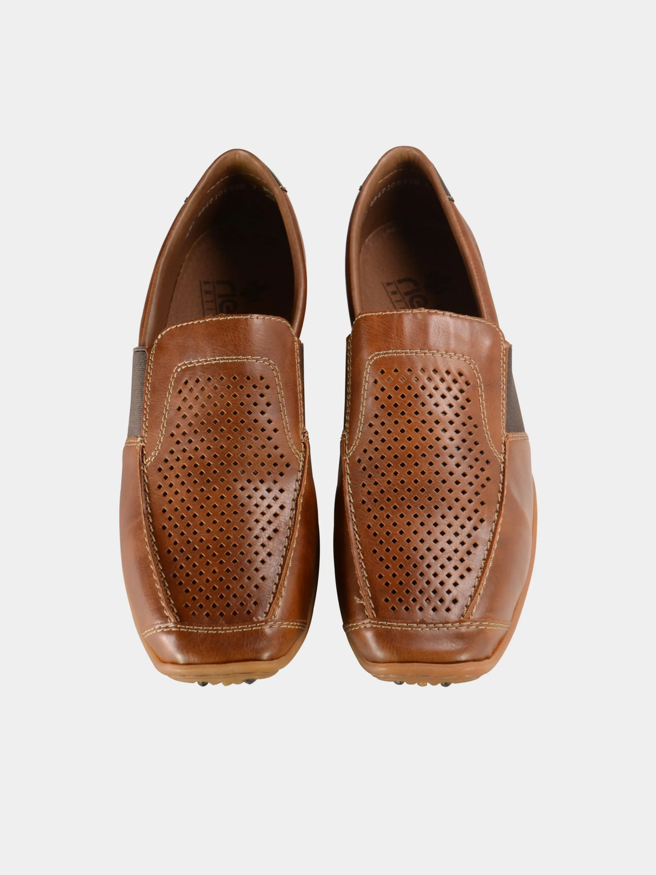 Loafers On Route 40 Rieker 08965 Men's Slip-On Brown Loafers