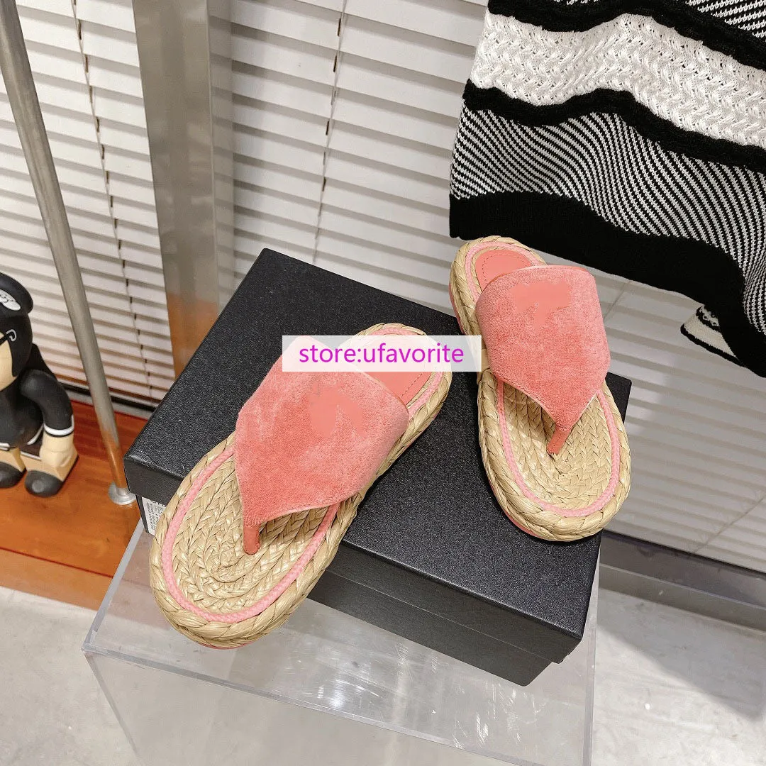 Size 15 Wide Flip Flops 2.5cm fabric flats slipper Flip flops fashion shoes women 2022new 35-41 high quality