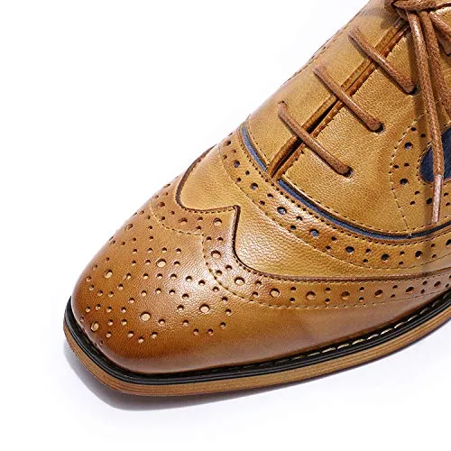 Oxfords With A Dress MIKCON Womens Leather Oxfords Stylish Perforated Wingtips Brogues Flats lace-up Oxfords Shoes for Women Ladies Girls