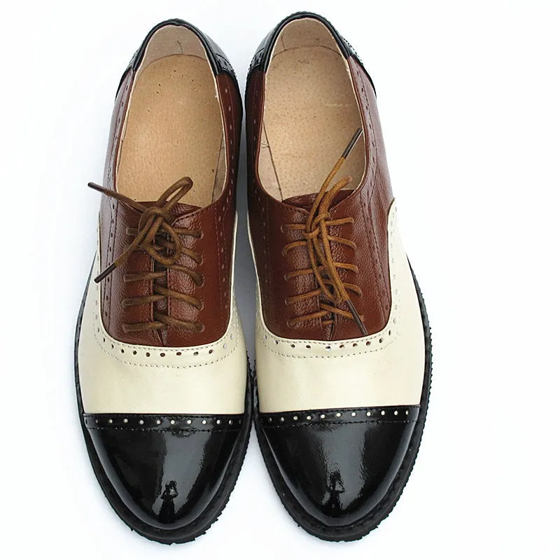 Derby Vs Oxford Vs Brogue Genuine Leather Oxford Shoes Loafers For Woman Sneakers Female Oxfords Luxury Formal Single Strap Sh