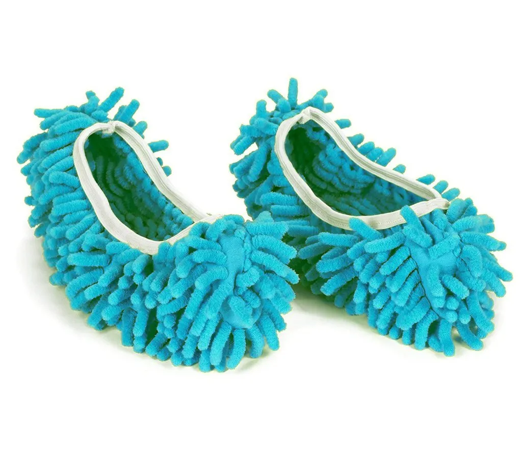 Multi-Function Washable Dust Mop/Floor Cleaning Slippers (Random Color) - H00773 Slip On Slippers With Rubber Soles