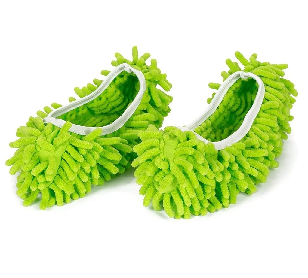 Multi-Function Washable Dust Mop/Floor Cleaning Slippers (Random Color) - H00773 Organic House Slippers