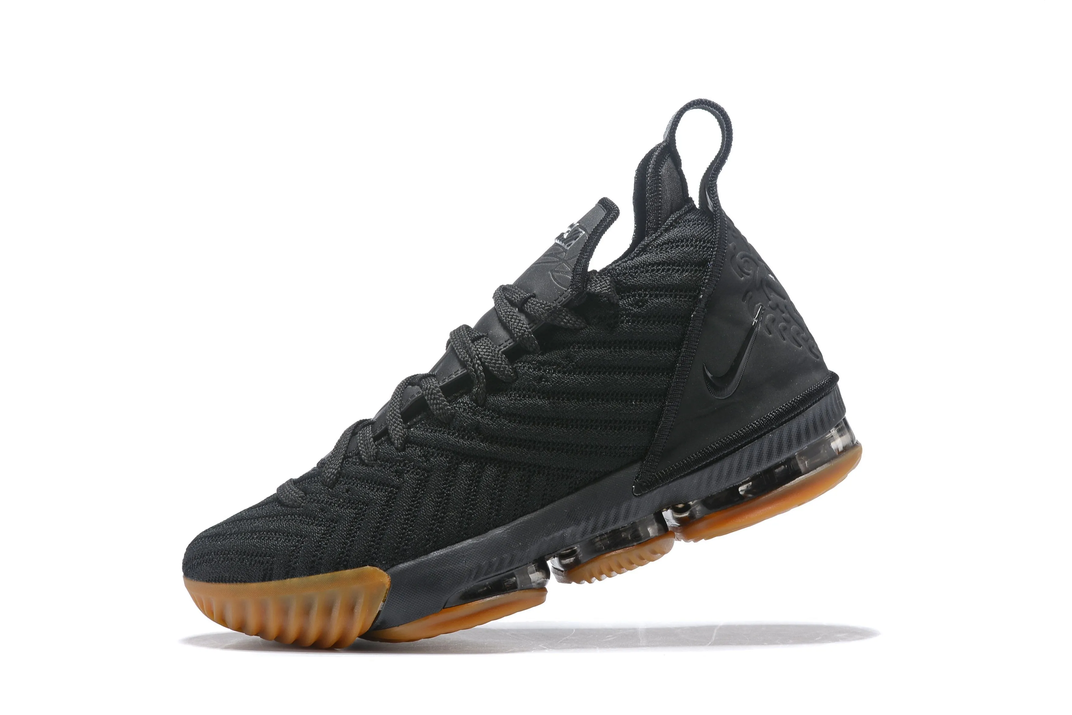 Asics Spikes Running Shoes Nike Lebron XVI 16 EP Black Raw Rubber Men Shoes !!! CYBER MONDAY SALE !!!