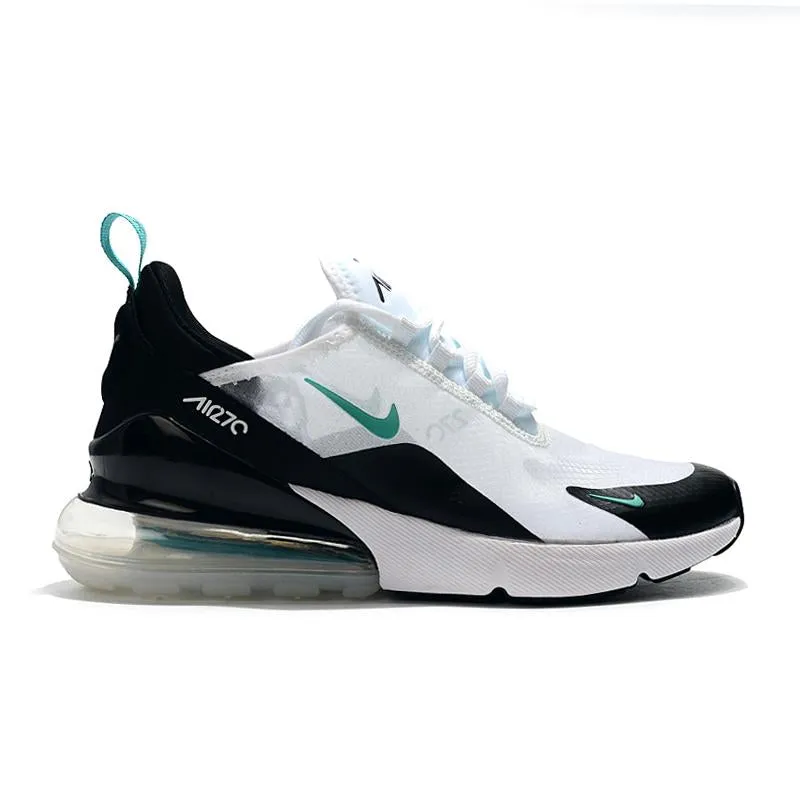 Non Slip Shoes Asics Nike Air Max 270 React Black White Green Sneaker Shoes Sale Men Women Size 5.5 - 11