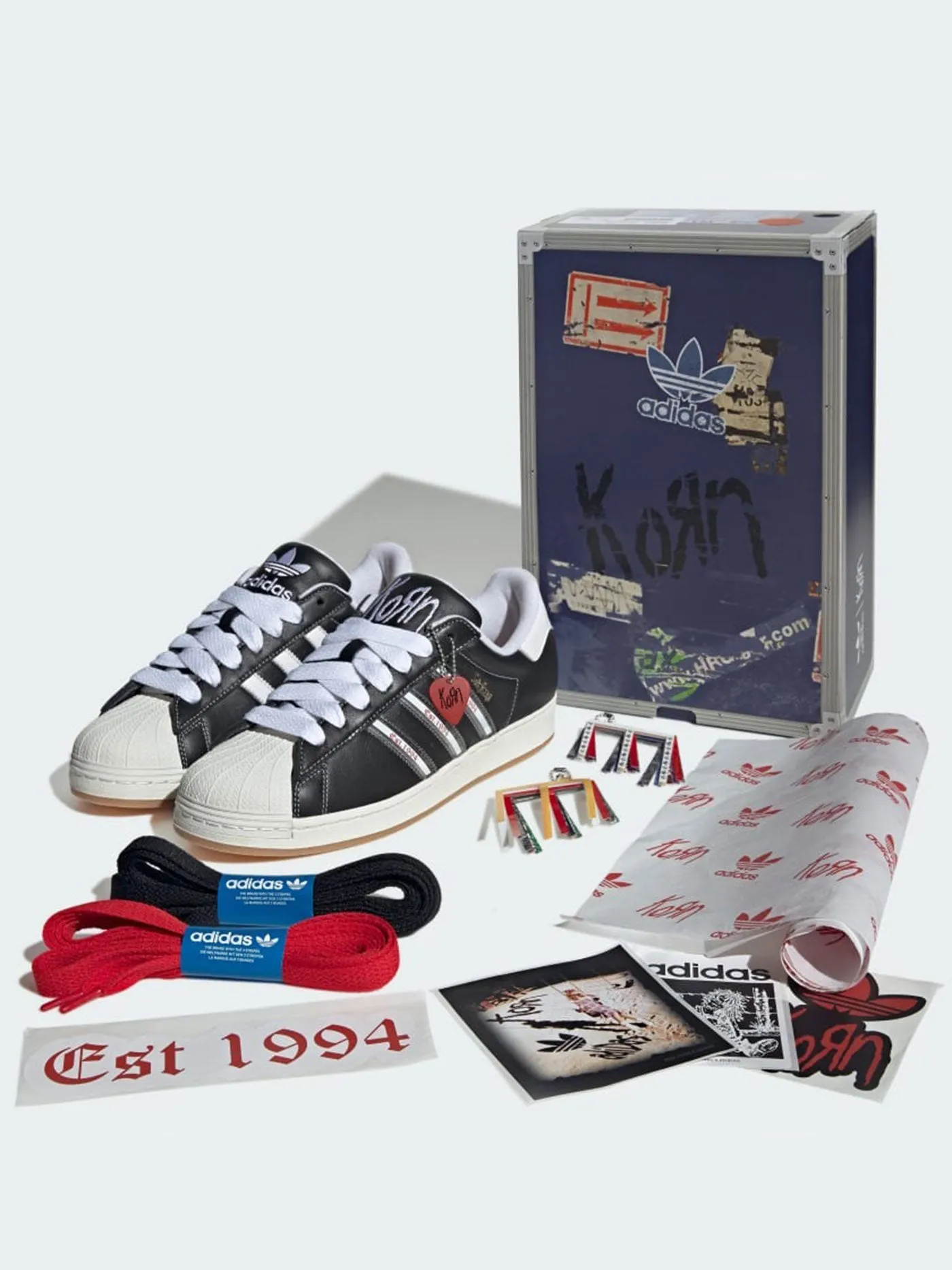 Superstar x Korn Core Black/transl/Better Scarlet Shoes Adidas Hockey Lux Hockey Shoes