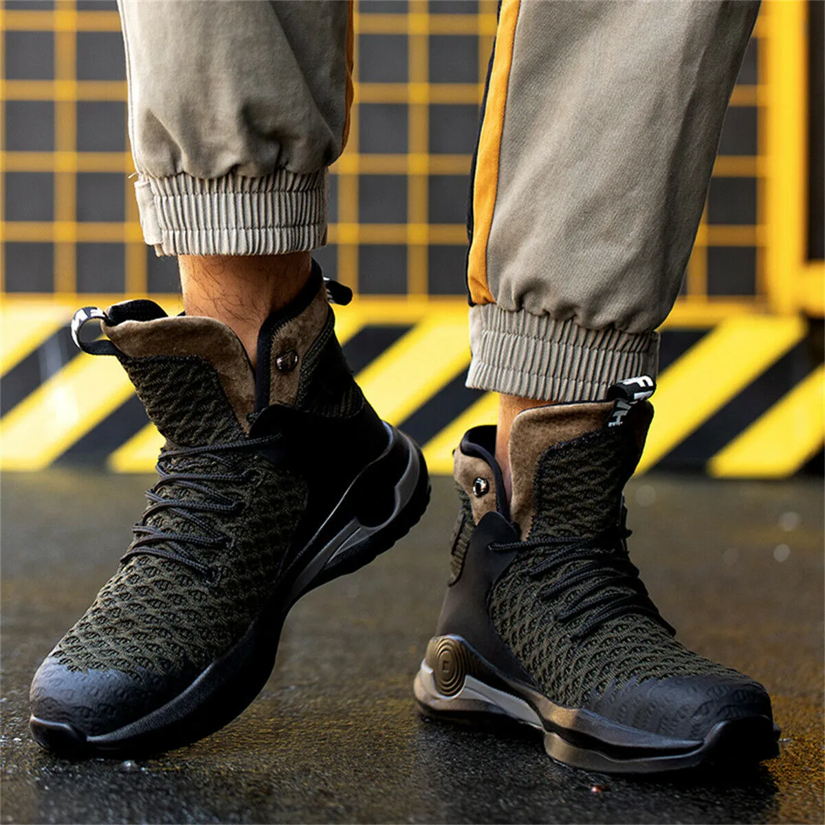 Best Lightweight Waterproof Work Boots Ankle High Safety Shoes for Men Steel Toe Anti-Pierce Reflective Industrial Shoe