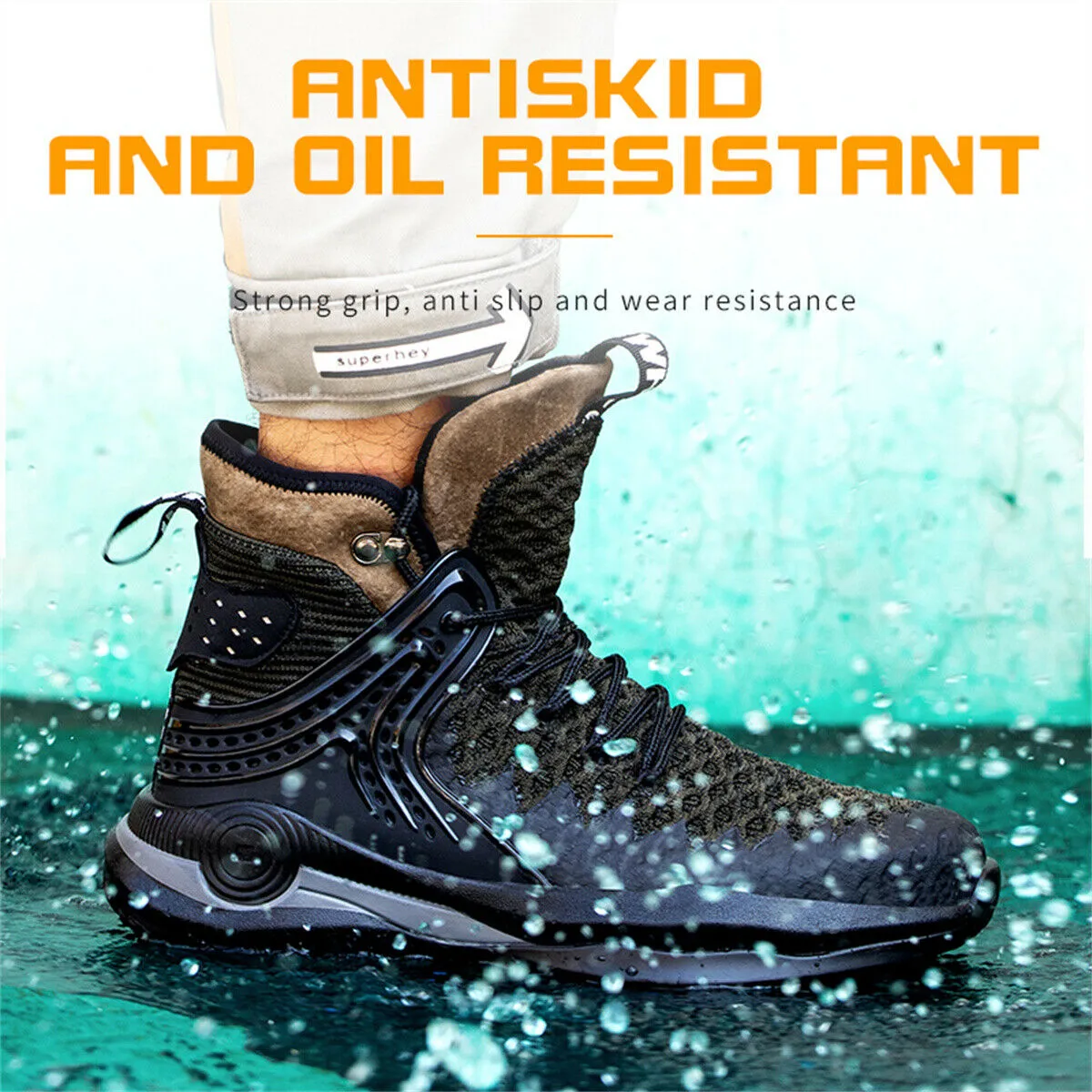 Affordable Work Boots For Construction Workers Ankle High Safety Shoes for Men Steel Toe Anti-Pierce Reflective Industrial Shoe