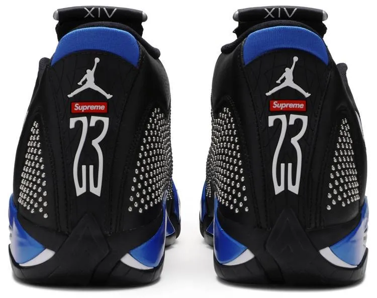 Supreme x Nike Air Jordan 14 Retro SP  'Black Varsity Royal' Sneaker Shoes Sale Men Size 7-13 Asics Tennis Shoes Wide Fit