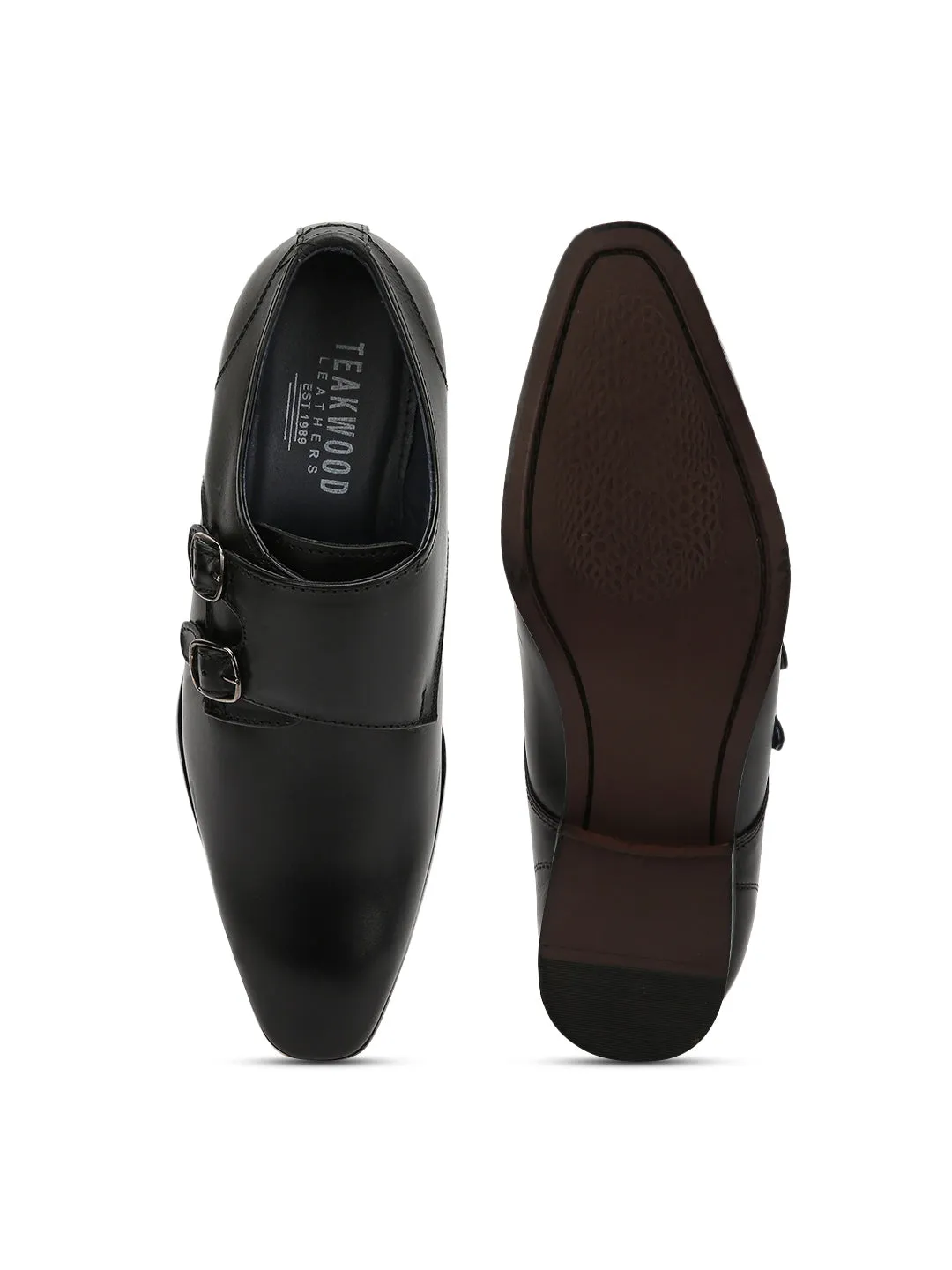 Teakwood Men Genuine Leather Double-Strap Monk Shoes Slip On Sc Project Slip On