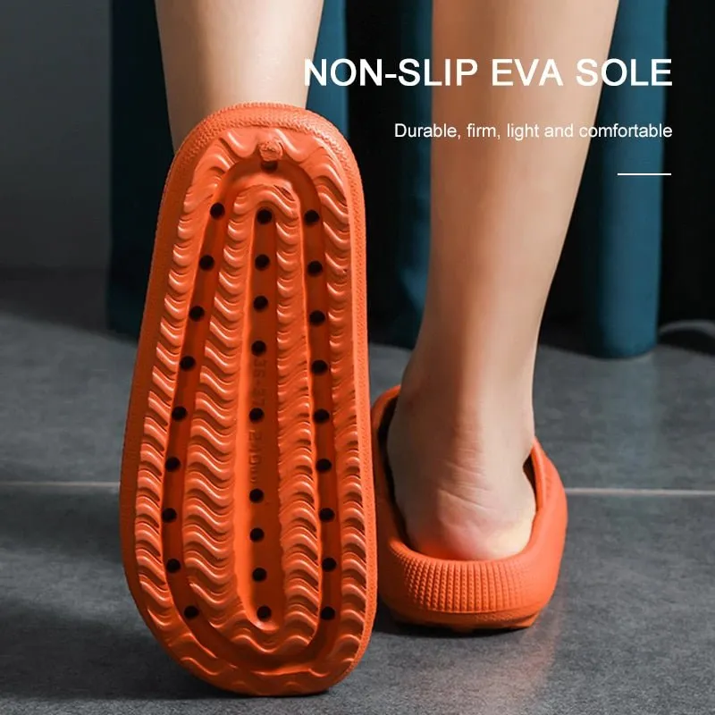 Thick Platform Bathroom Home Slippers Women Fashion Soft Sole EVA Indoor Slides Woman Sandals 2022 Summer Non-slip Flip Flops Bobs Memory Foam Slippers