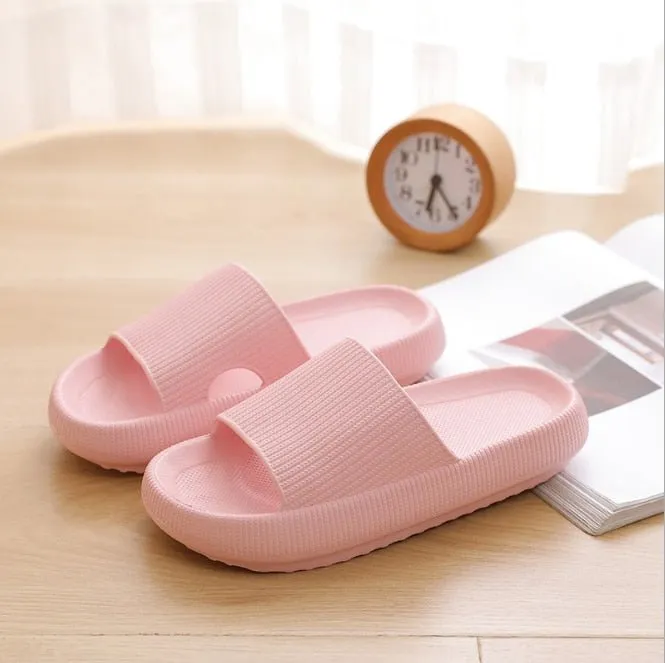 Thick Platform Bathroom Home Slippers Women Fashion Soft Sole EVA Indoor Slides Woman Sandals 2022 Summer Non-slip Flip Flops Felted Wool Slippers