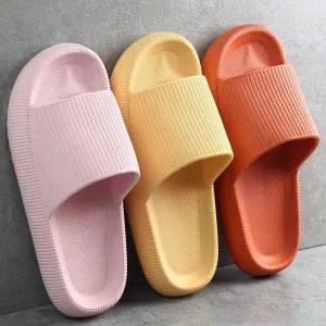 Thick Platform Bathroom Home Slippers Women Fashion Soft Sole EVA Indoor Slides Woman Sandals 2022 Summer Non-slip Flip Flops Deerfoams Slippers