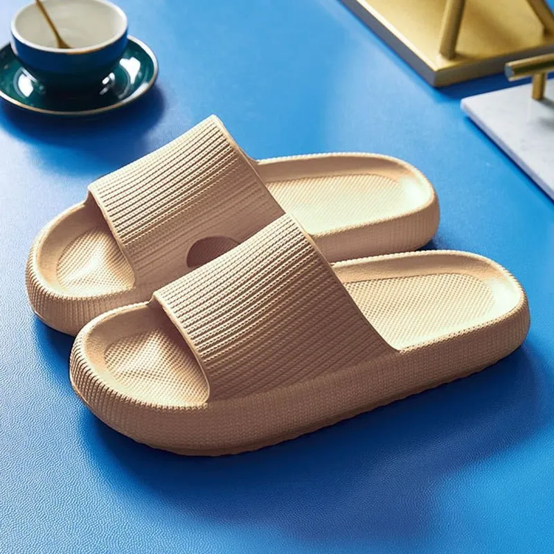 Trendy Slide Sandals Thick Platform Bathroom Home Slippers Women Fashion Soft Sole EVA Indoor Slides Woman Sandals 2022 Summer Non-slip Flip Flops