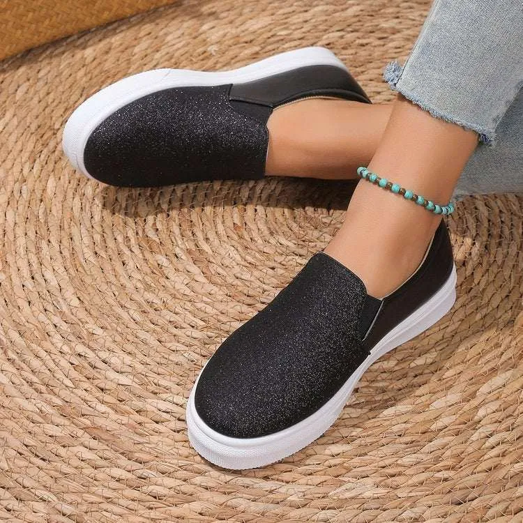 Round Toe Flat Shoes With Sequined Loafers Walking Shoes Women Adrian Carrara Leather Tassel Loafers
