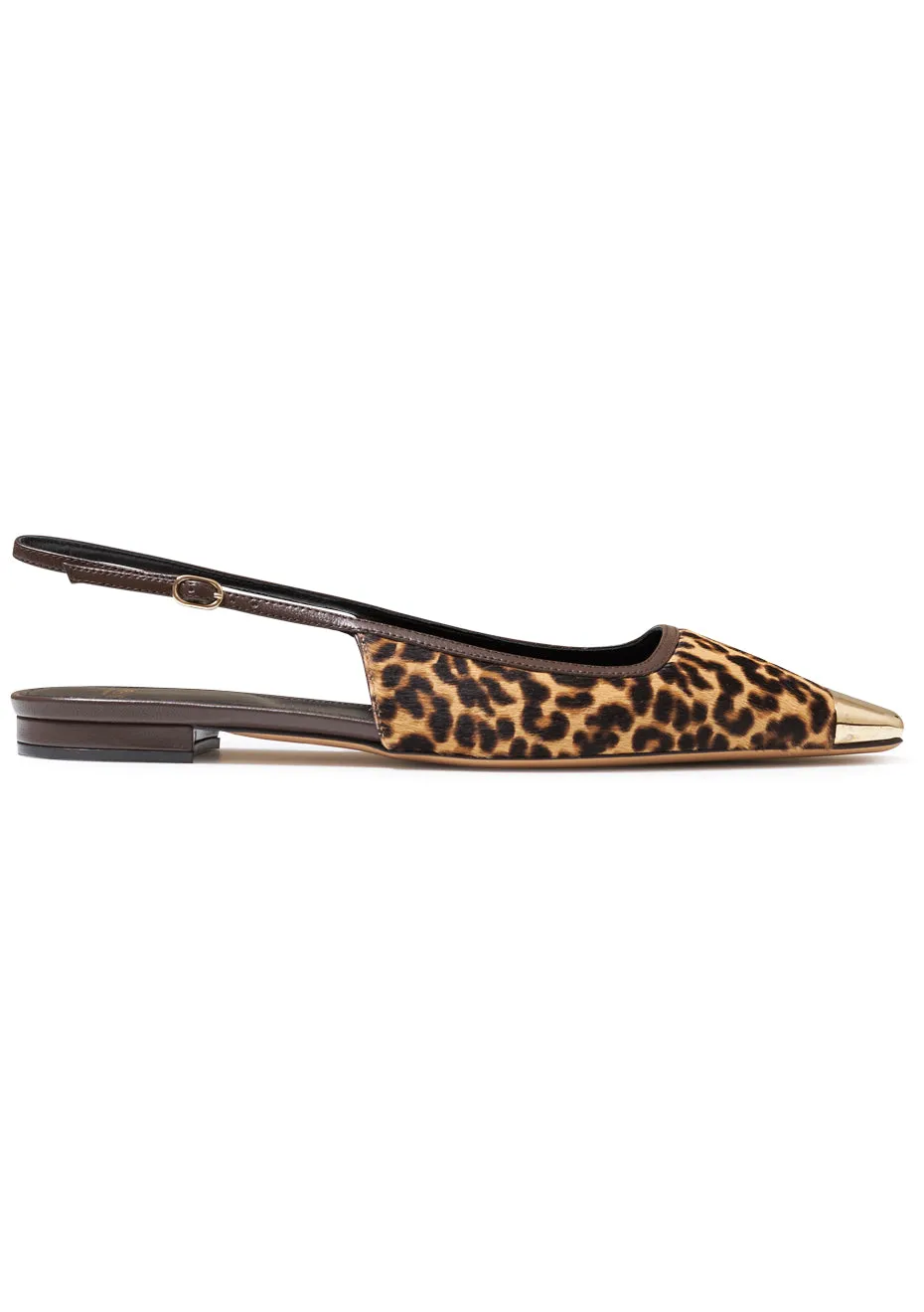 Piped Loafers Olivia Flat Leopard Slingback