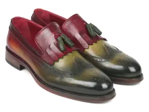 Paul Parkman Kiltie Tassel Loafer Green & Bordeaux (ID#KT39RD) Loafers Nearby