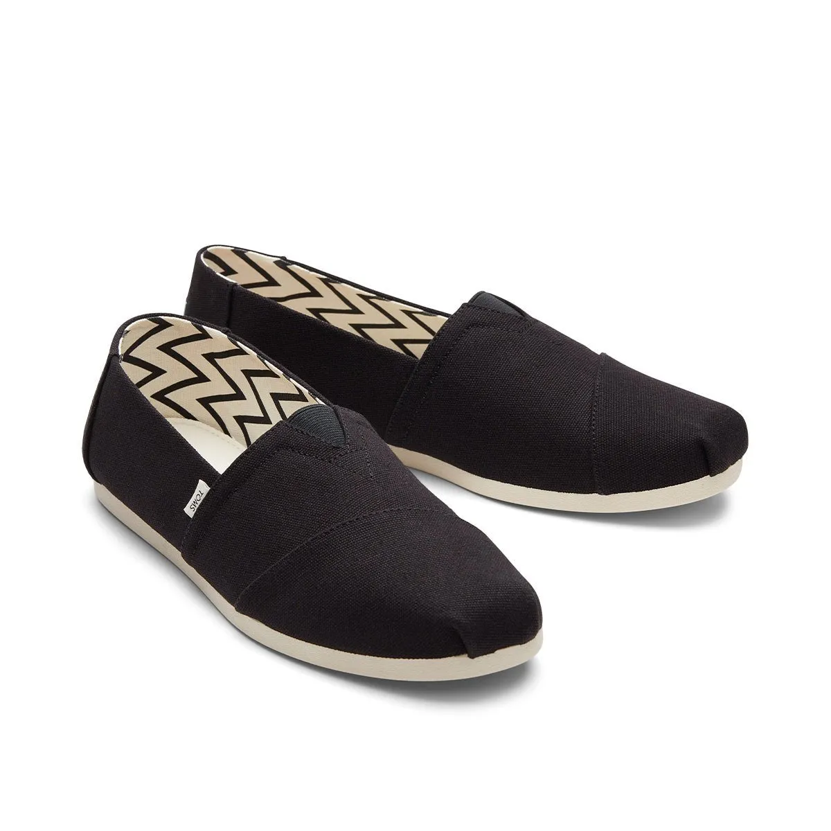 TOMS Espadrille Alpargata Men - Black Recycled Cotton Canvas Slip On Shoes Plantar Fasciitis