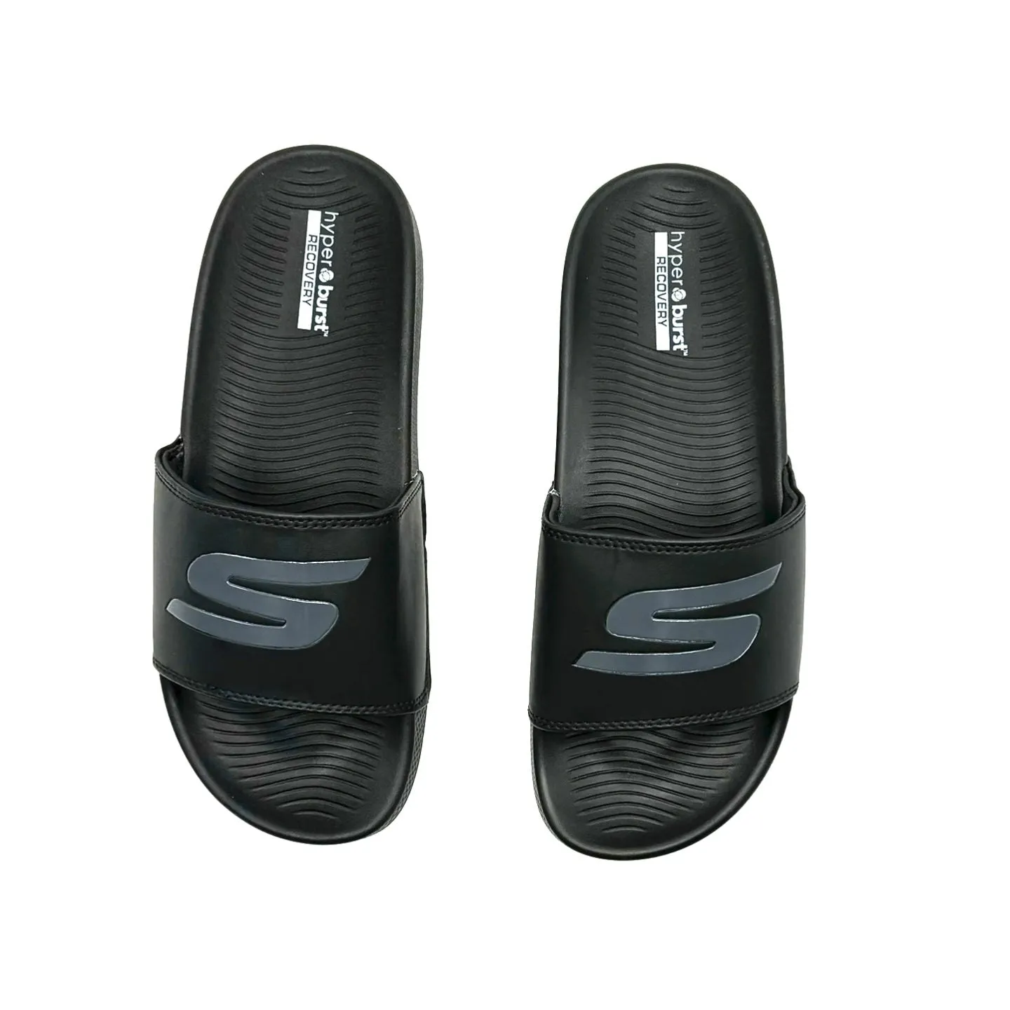 Skechers Hyper Burst Memory Foam Slide Black Handcrafted Footwear Sandals