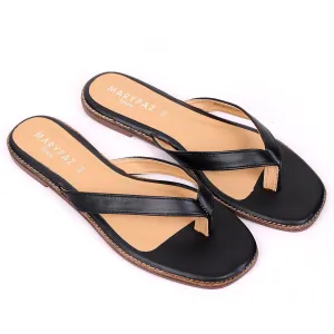 M.Paz Exquisite Designed Leather Slipper-Black Grandparent Slippers