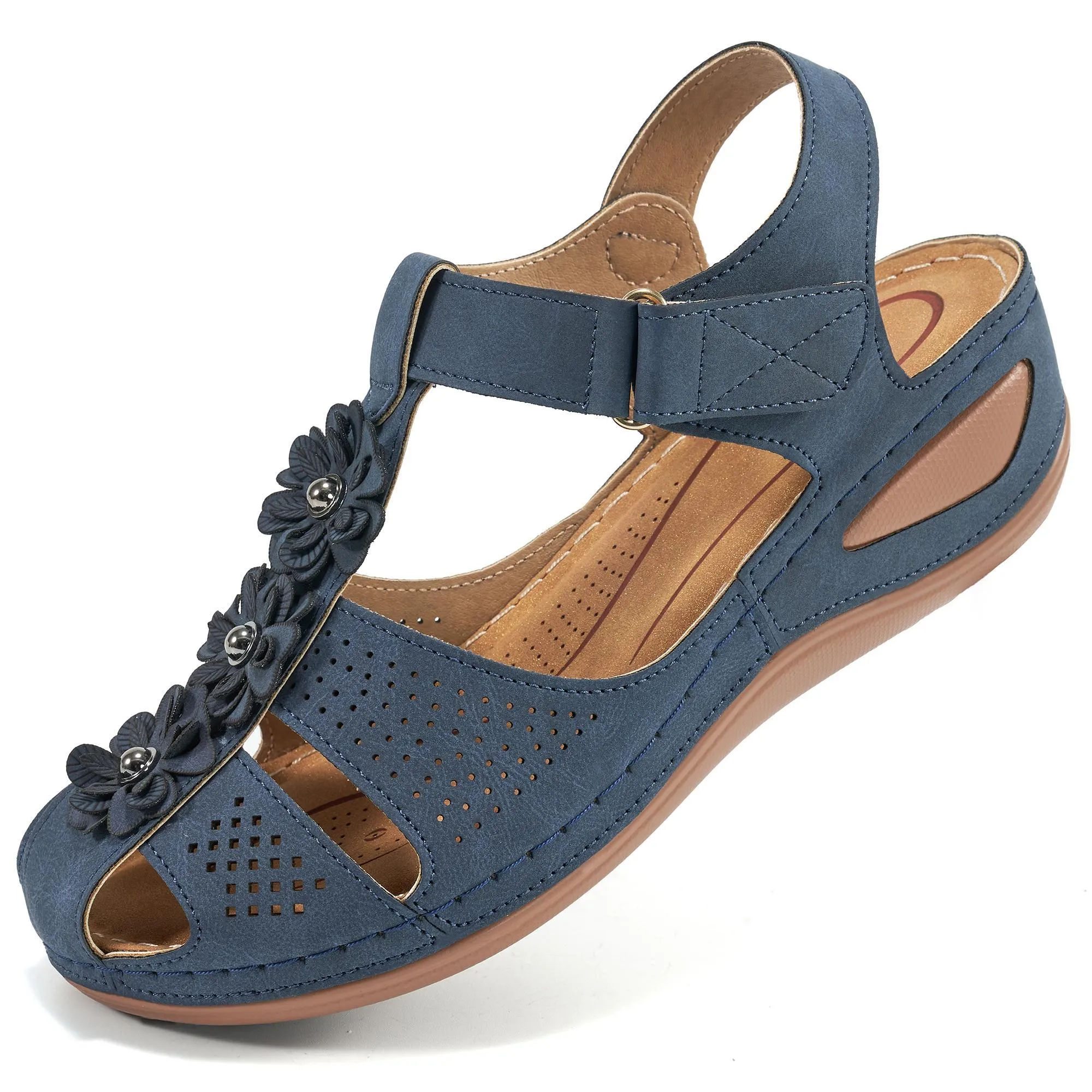 HARENCWomen's Summer Sandals Casual Bohemia Gladiator Wedge Shoes Comfortable Ankle Strap Outdoor Platform Sandals 6pm Sandals