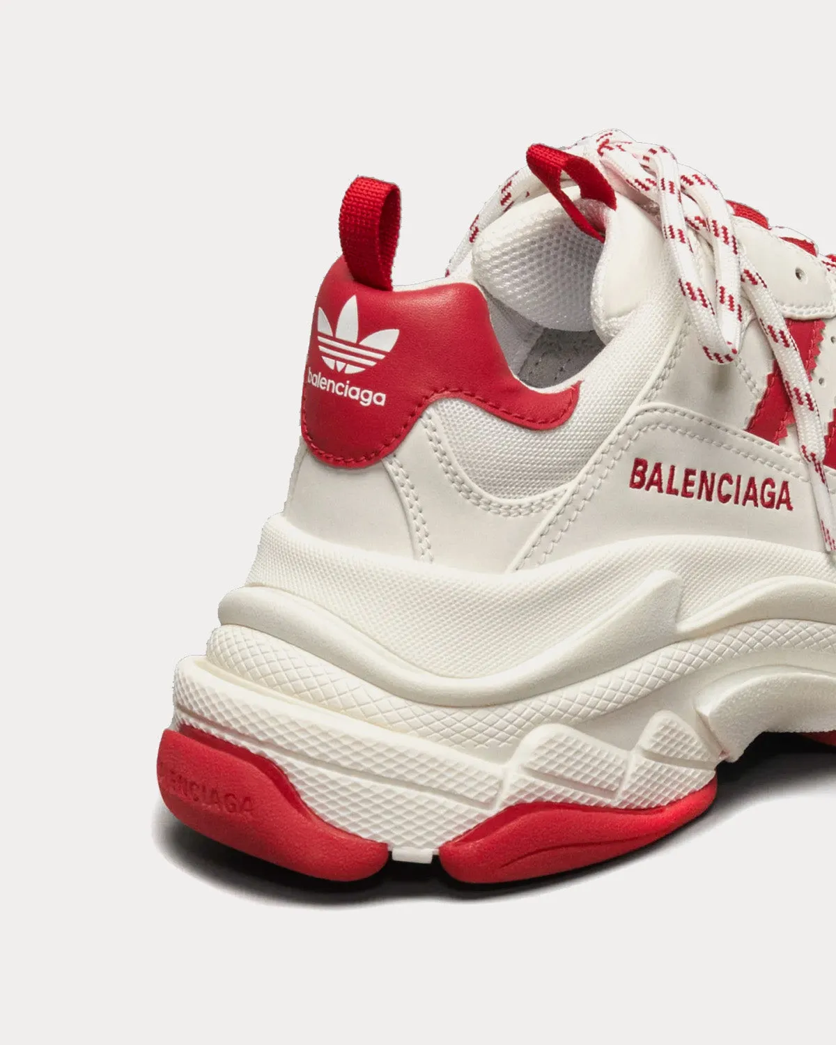 Triple S White / White / Red Low Top Sneakers Adidas Basketball Shoes Adizero