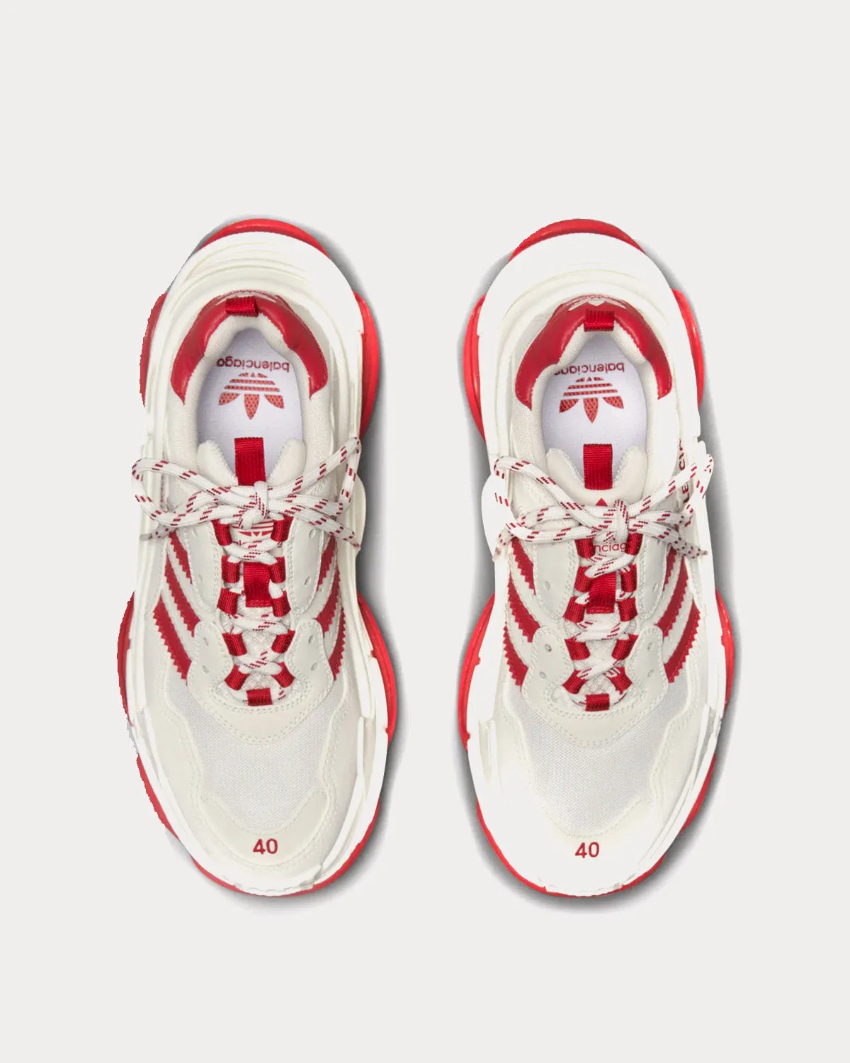 Adidas 350 Shoes Triple S White / White / Red Low Top Sneakers