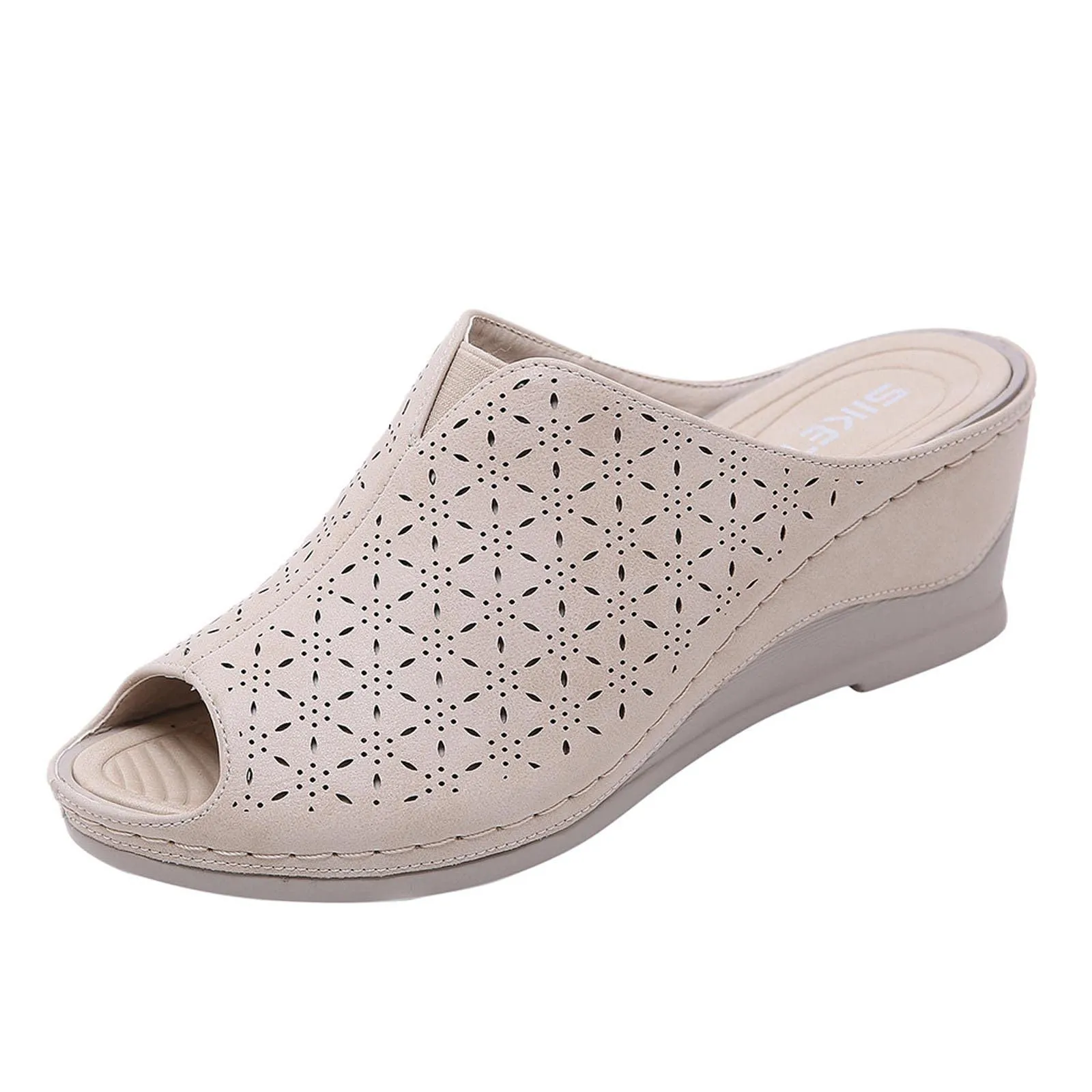 Christina Flip Or Flop Slipper for Women Fashion Fish Mouth Open Toe Hollow Slip-on Platform Slippers Casual Outdoor Ladies Shoes   B730485