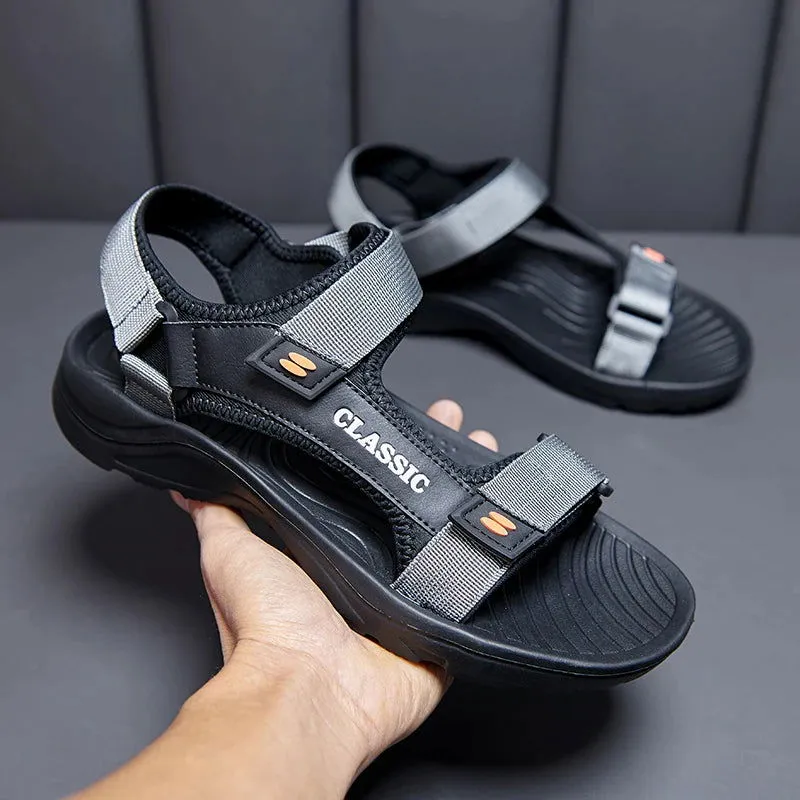 Thick Sole Sandals Men Sandals Summer Leisure Beach Holiday Sandals Men Shoes 2023 New Outdoor Sneakers Male Retro Comfortable Casual Sandals Men