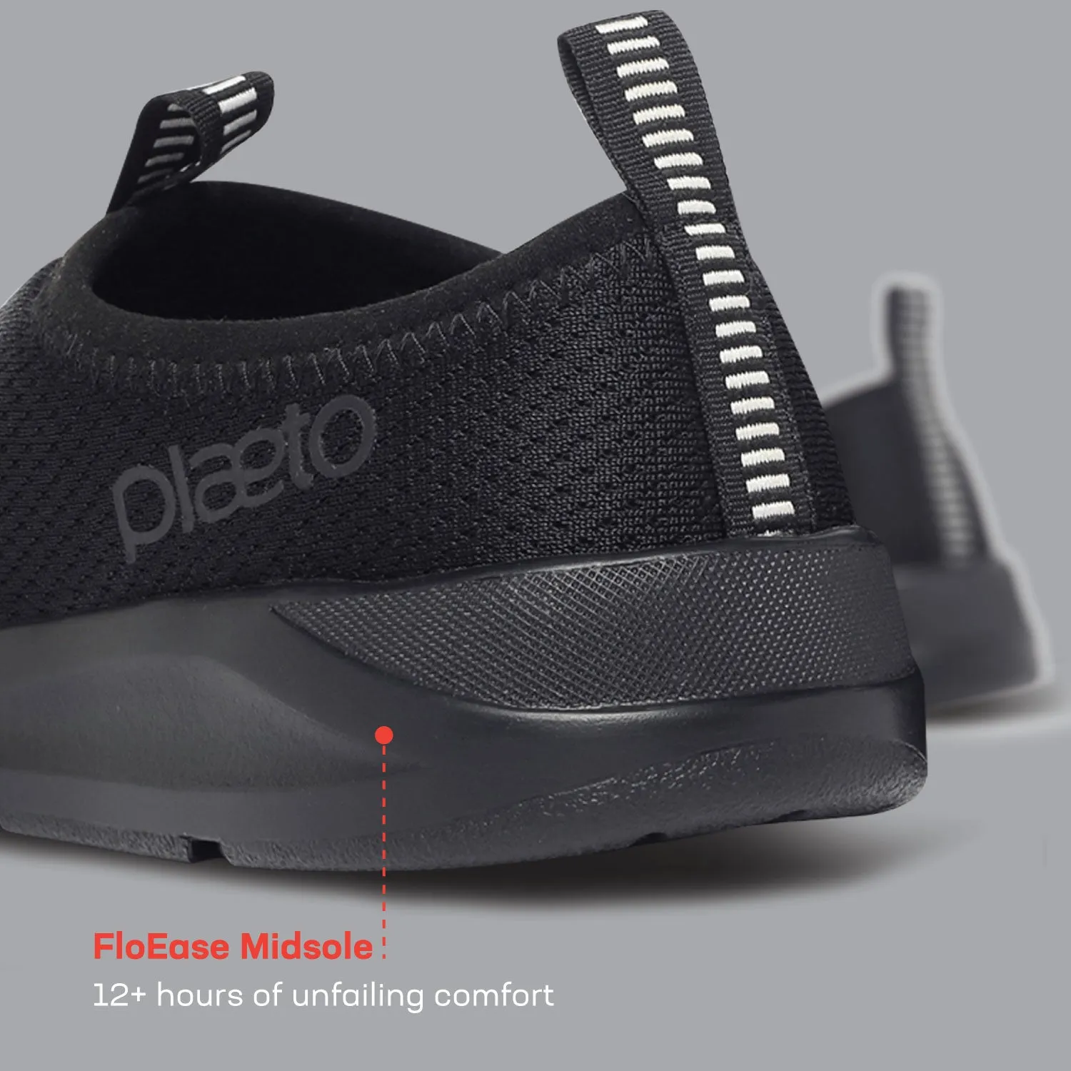 EZPlay Slip Ons for Men-Black Comfortable Slip On