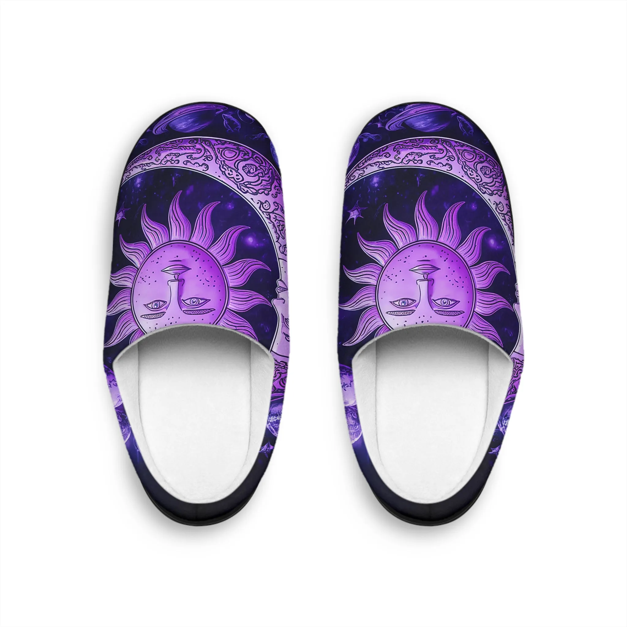 Nail Polish Slippers Women's Indoor Slippers - Purple Moon