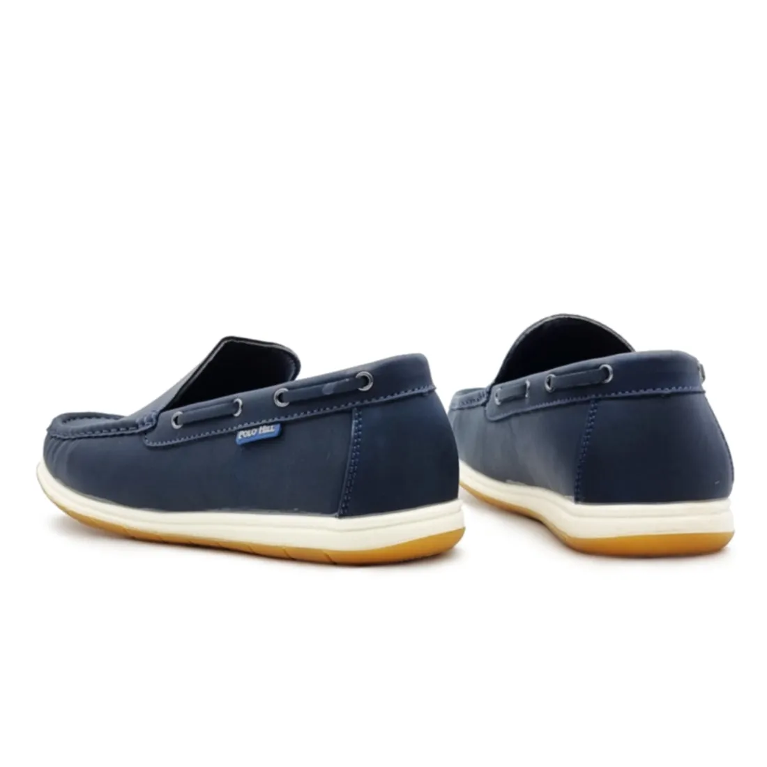 Laceless Boat Shoes Navy Blue Penny Loafers