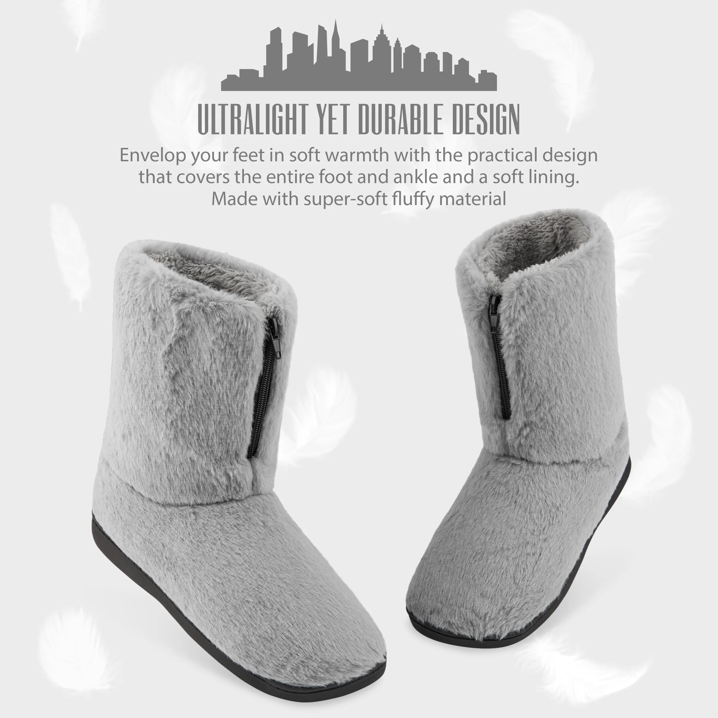 Toe Separator Slippers CityComfort Womens Slippers - Fluffy Boot Slippers
