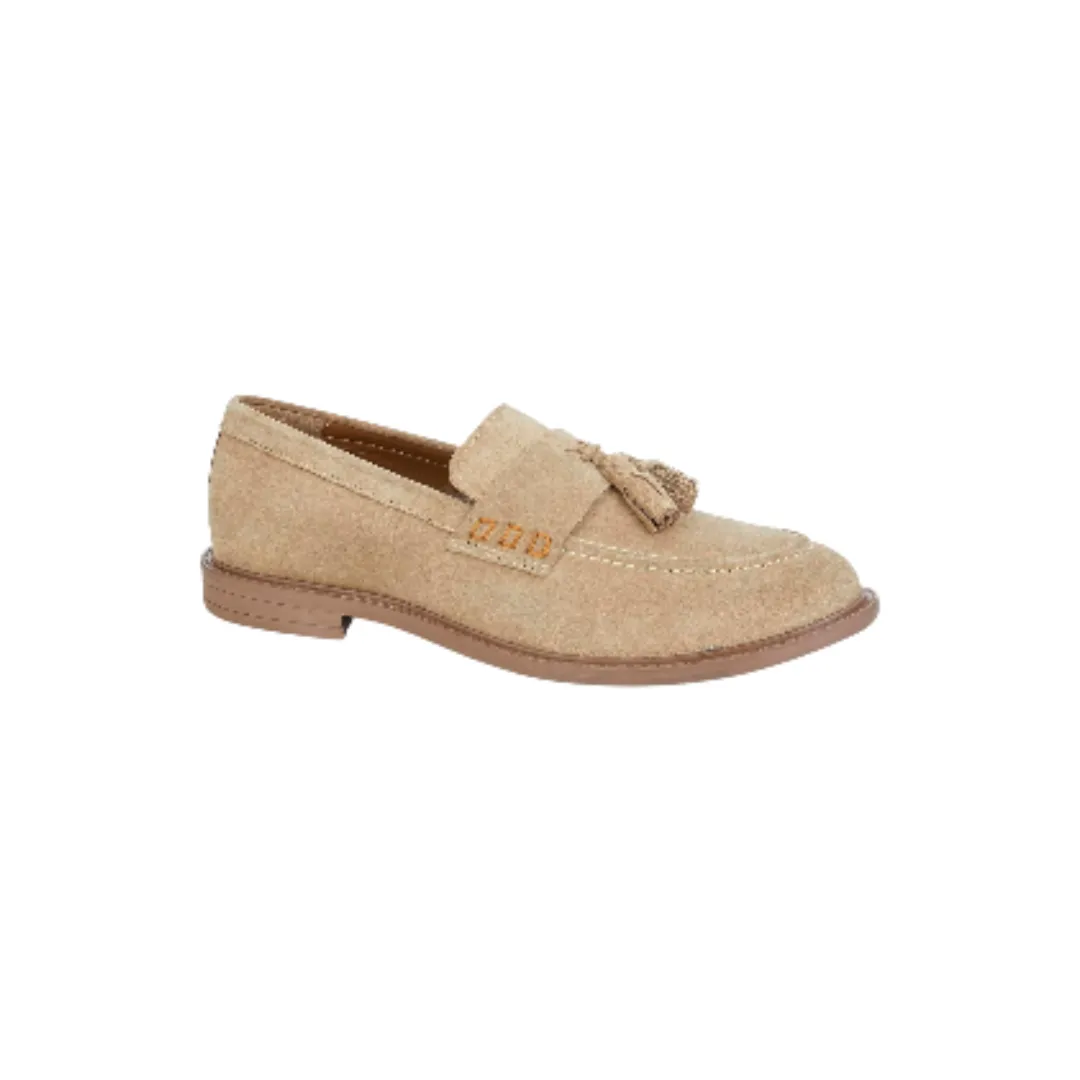 Vabia Classic Beige Suede Tassel Loafers Winter Loafers