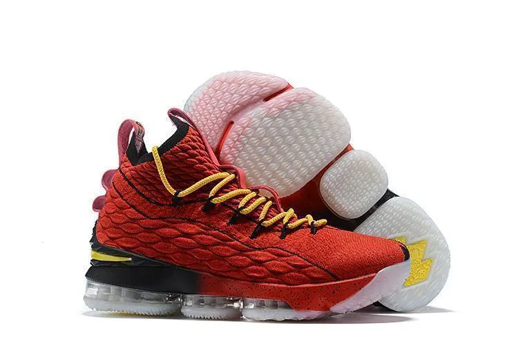 Nike Lebron XV 15 Red Yelow Black Bordeaux Men Shoes Sale Size US 7-12 Foot Locker Asics Shoes
