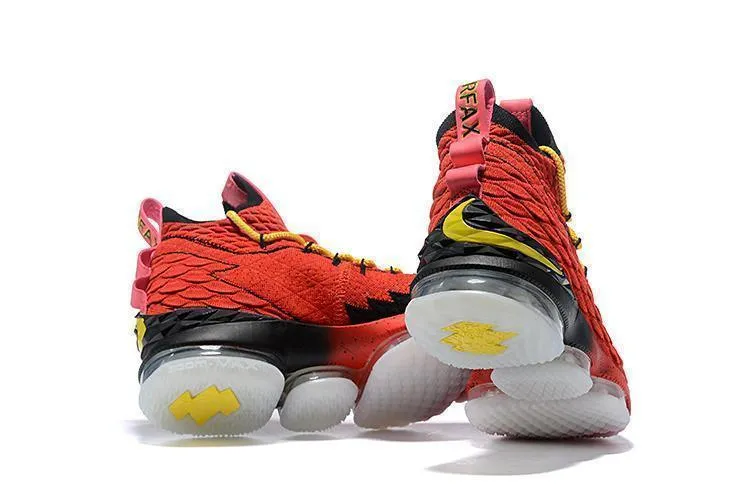 Nike Lebron XV 15 Red Yelow Black Bordeaux Men Shoes Sale Size US 7-12 Asics Shoes Gel Kayano 21