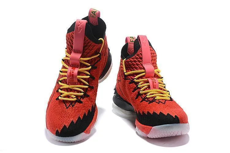 Nike Lebron XV 15 Red Yelow Black Bordeaux Men Shoes Sale Size US 7-12 Asics Running Shoes Wide Toe Box