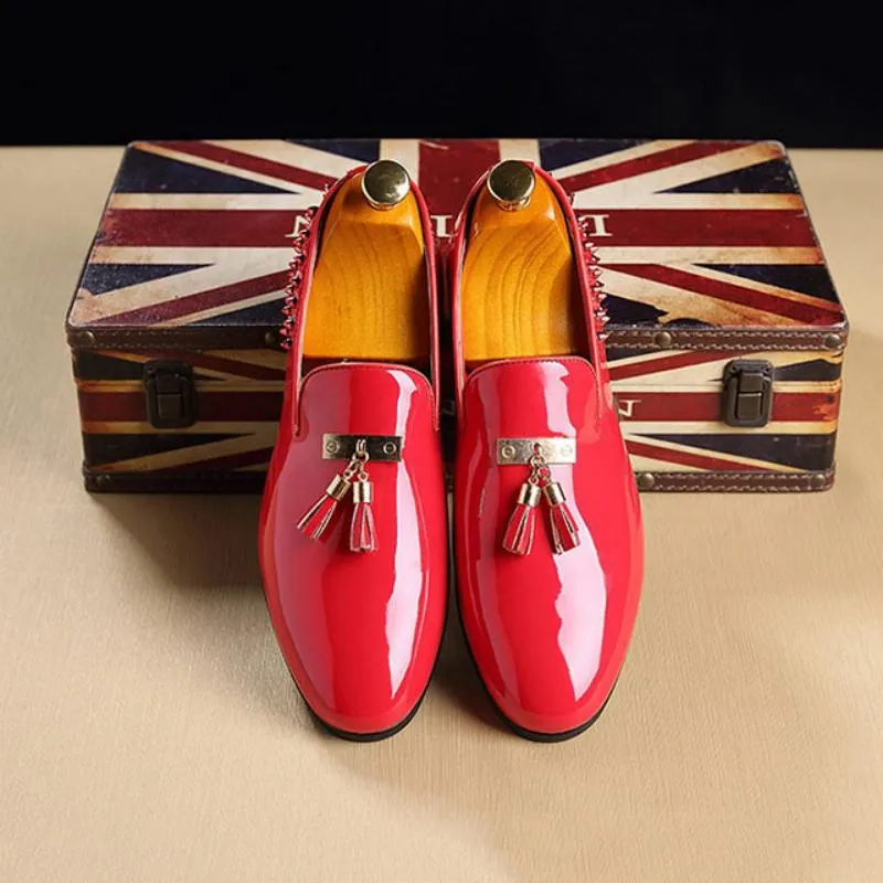 Men's Spring Leather Loafers With Rivets | Plus Size Penny Loafers Sale