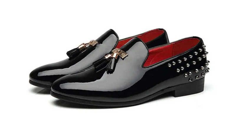 Men's Spring Leather Loafers With Rivets | Plus Size Starling Loafers