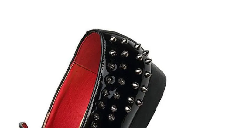 Men's Spring Leather Loafers With Rivets | Plus Size Loafers Men's