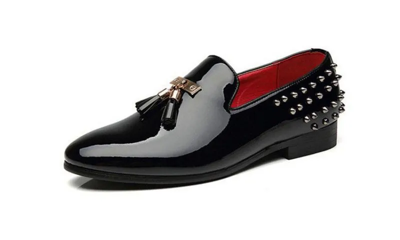 Men's Spring Leather Loafers With Rivets | Plus Size Geneva Loafers