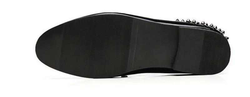 Men's Spring Leather Loafers With Rivets | Plus Size Penny Strap Loafers