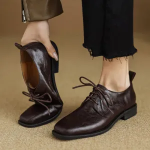 Shoes Oxfords Soft Leather Oxford Shoes For Women Handmade Designer Dress Shoes in Brown/Black