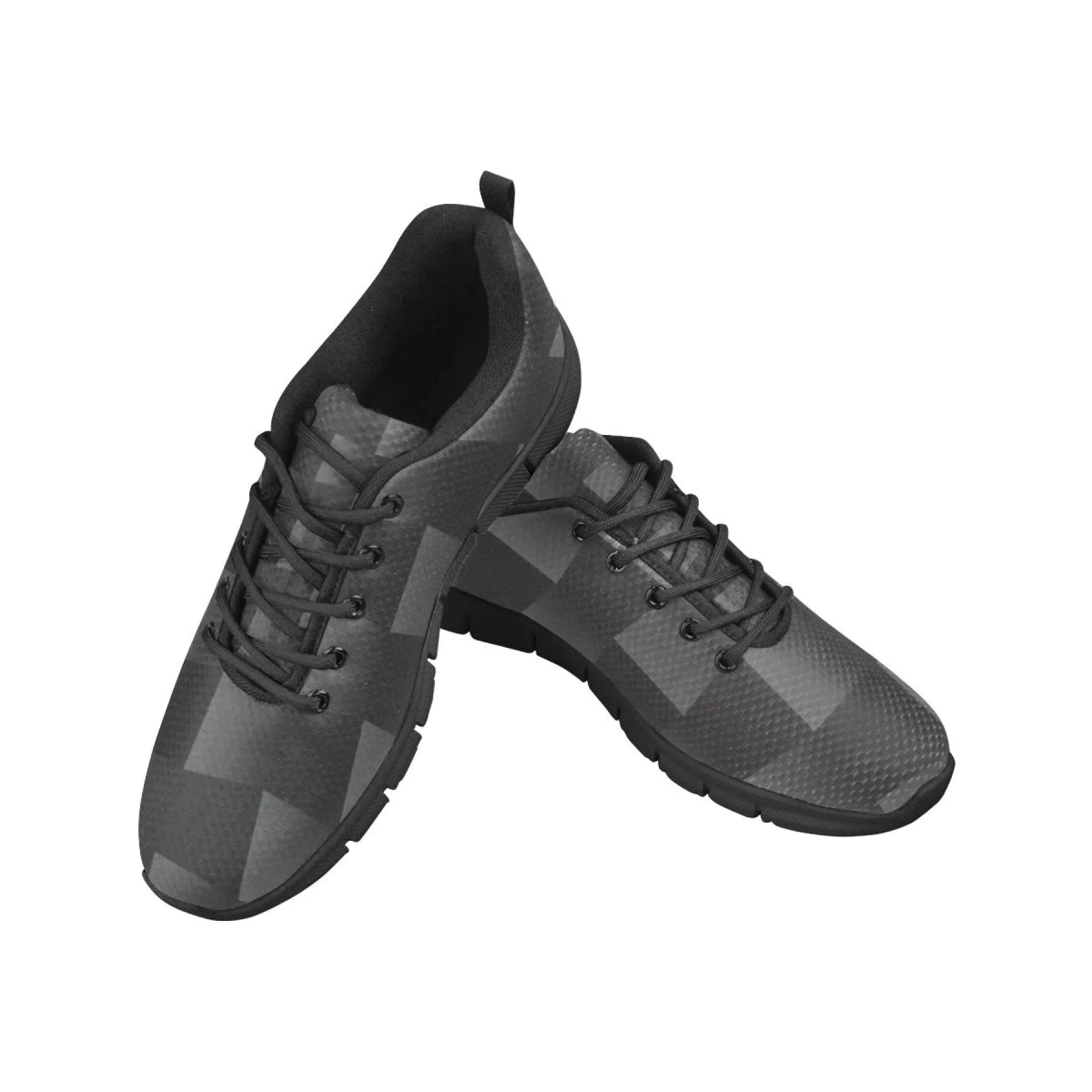 Trail Running Vs Shoes Uniquely You Womens Sneakers, Black and Gray 3D Print Running Shoes by inQue.Style
