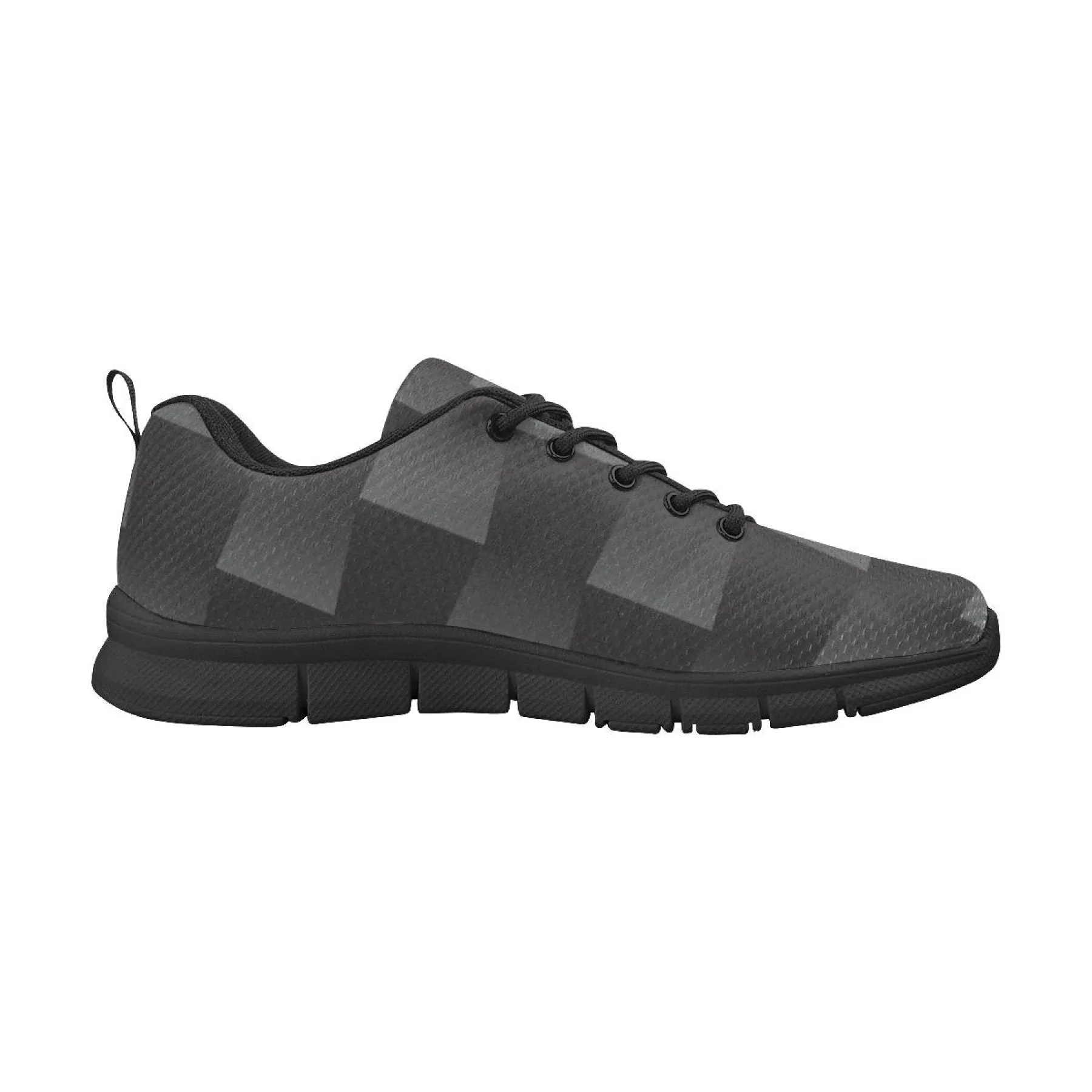 Uniquely You Womens Sneakers, Black and Gray 3D Print Running Shoes by inQue.Style Nephelea Holo Running Shoes
