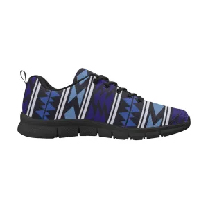 Uniquely You Womens Sneakers, Blue and Black Aztec Print Running Shoes by inQue.Style Running Shoes For Lower Back Pain