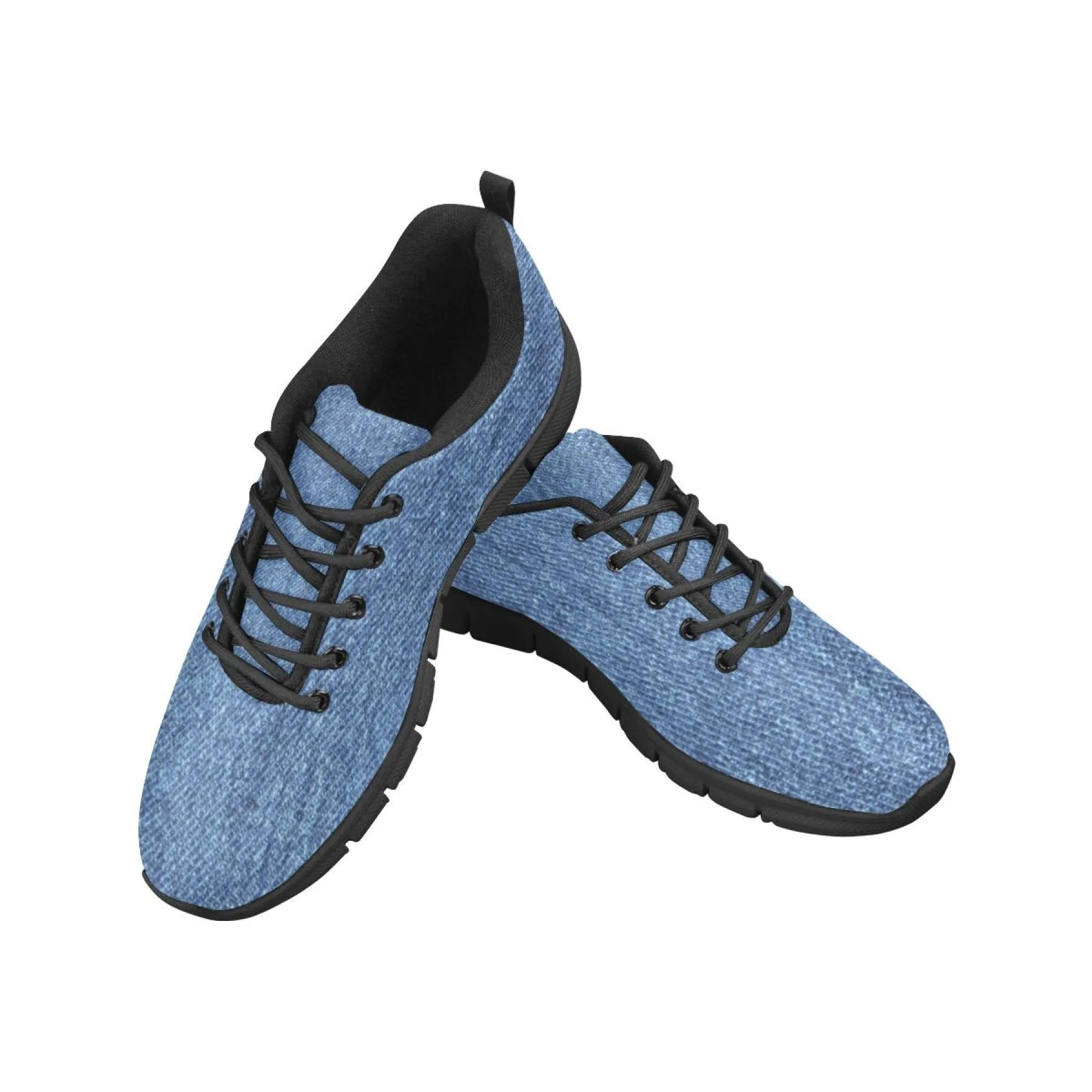 Best Price Running Shoes Uniquely You Womens Sneakers, Blue Denim Print Running Shoes by inQue.Style
